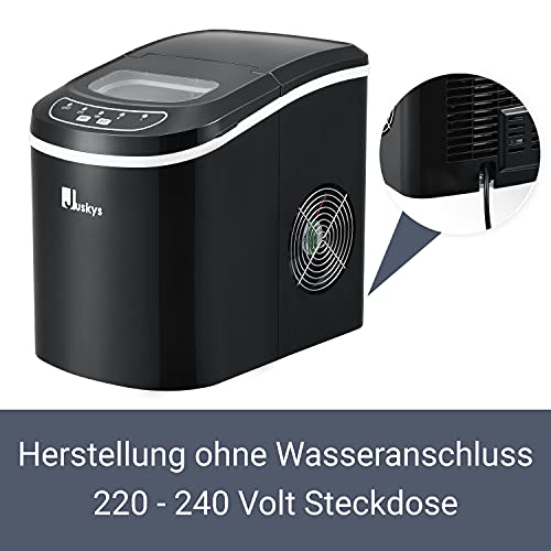 Juskys Eiswürfelmaschine IcyCube - 12 kg in 24 Std. - Eiswürfel in 7-13 min - Eiswürfelbereiter 100 Watt - Icemaker 2,4 Liter Wassertank — Schwarz – Bild 6