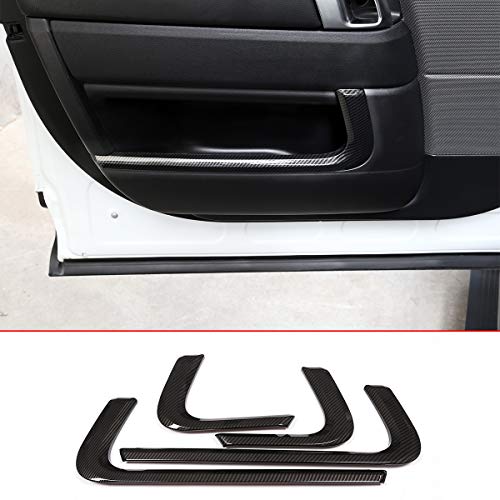 Carbon Fiber ABS Chrome For Land rover Range Rover Sport RR Sport 2014 2015 2016 2017 2018 2019 Car Inner Door Decoration Strip Trim Accessories 4pcs