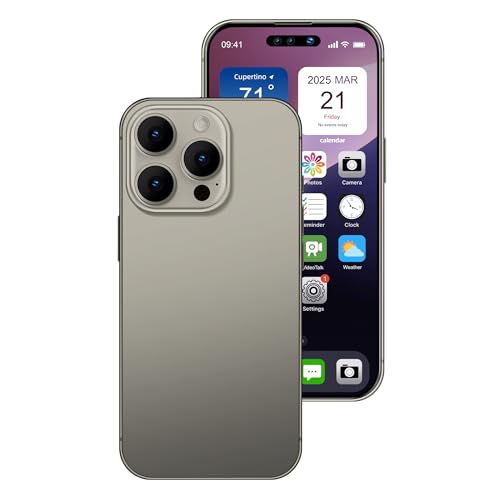 FufoneUS Affichage de Faux Jouets téléphone Portable modèle métallique Non Fonctionnel réplique 1:1 téléphone pour téléphone 16 Pro Max Faux Jouets téléphone Portable, écran Couleur Titane 16promax