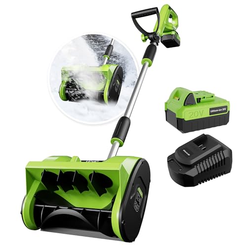 Vibekio 12.2-Inch Cordless Snow Blower, Battery Powered Snow Shovel with