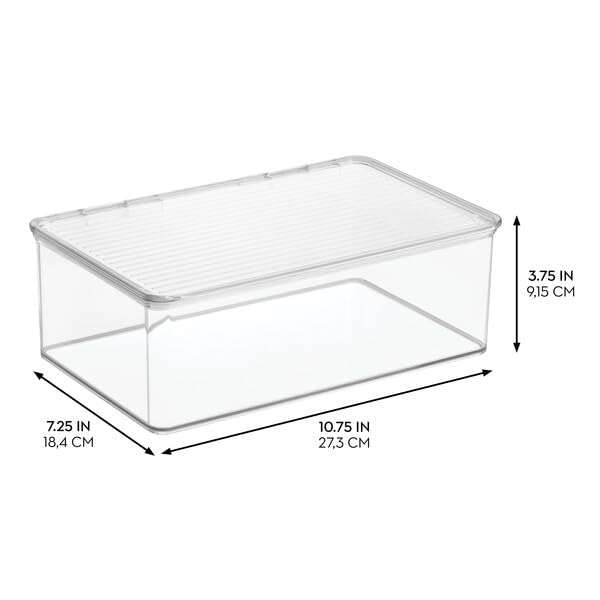 iDesign Storage Container, Clear, 10.75X7.25X3.75 Inch, 63132