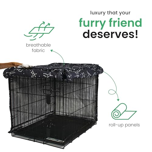 Molly Mutt Rocketman Dog Crate Cover, 100% Cotton Canvas Cover with 2 Roll-Up Panels, Ideal for Dog or Cat Crate, Durable, Washable, and Free of Harmful Chemicals, 24" x 18" x 21" - Image 6