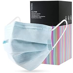 【Amazon限定ブランド】マスク 不織布マスク 50枚入り 個包装 男女兼用 三層構造 使い捨て 飛沫防止 プリーツ型 ふつうサイズ レギュラー 6色展開 Home Cocci ブルー