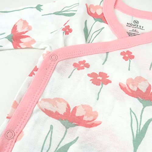 Image of HonestBaby Baby 3-Pack Organic Cotton Long Sleeve Side-snap Kimono Bodysuits