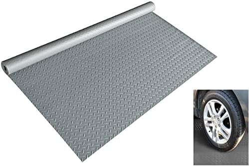 Nisorpa Rubber Flooring Mat Diamond Plate Rubber Flooring Rolls 4 x 8.2 Ft Heavy Obligation Storage Mat Automobile Parking Mats Storage Flooring Rolls for Storage Workshop Manufacturing unit Grey