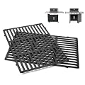 QuliMetal 18.75" Cooking Grates for Weber Genesis II 300 and Genesis II LX 300 Series Gas Grills, Genesis II E&S 310 315 320 325 340, Replacement Parts for Weber 66095 66802,66805, Cast Iron