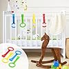 laxreheye Anillos de tirón Playpen, Anillos de cunas de bebé | 4X Anillos de extracción de bebé para Caminar | Asistente de Ejercicios para Caminar para niños, Ayuda de Entrenamiento de Fuerza del #2