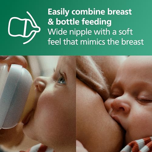 Philips Avent Natural Glass Baby Bottle with Natural Response Nipple (Slow Flow, Flow 2), 4oz, SCY910/01 - Thumbnail 7