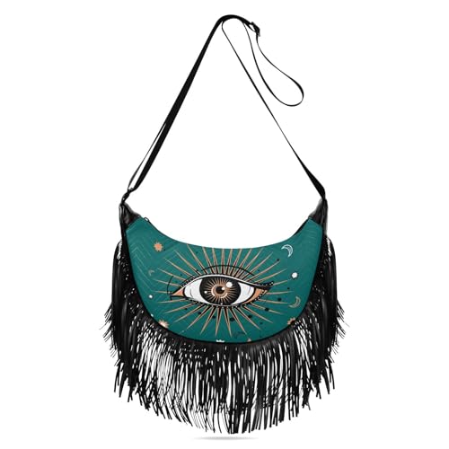 Women's PU Leather Chain Cross Body Bag, Shoulder Handbag Purse with Tassel for Ladies