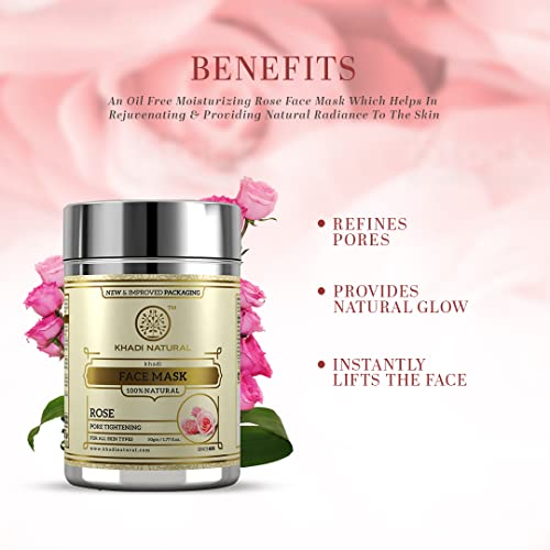 KHADI NATURAL Rose Herbal Face Mask, 50g - Image 2