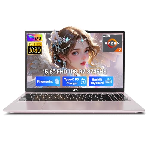 Image of NIMO 15.6 inch FHD IPS Gaming Laptop, AMD Ryzen 7 8745HS 64GB DDR5 RAM 1TB SSD (8C /16T, up to 4.9GHz) Radeon 780M Graphics Business Computer with 100W Type-C Backlit Keyboard, Fingerprint USB-C 4.0
