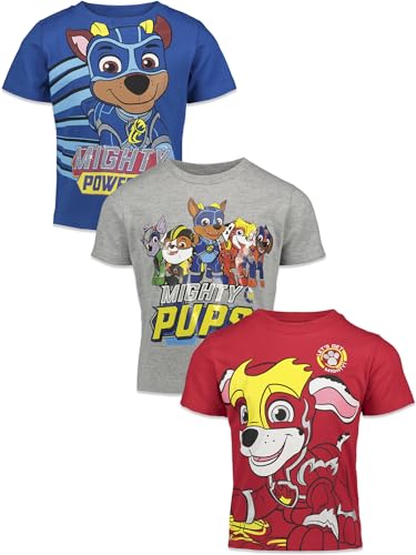 Paw Patrol Chase Marshall Rubble 3 Pack Pullover T-Shirts Toddler to Big Kid