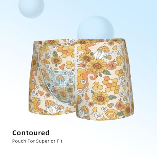 Boys' Cotton Boxer Brief Soft Underwear-Groovy Hippie Flower Mushrooms4