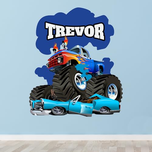 Vinilo Decorativo Personalizado Camión Monstruo Niños 52x36 pulg