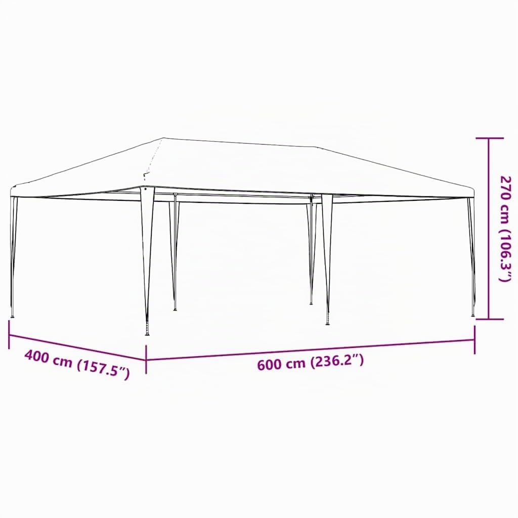 vidaXL Gazebo Professionale 4x6 m Antracite 90 g/m²