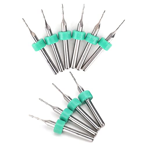 Tungsten Steel CNC End Mill, 10pcs 2 Flutes Carbide Milling Cutter (2 Blades 1.5mm (10 Pieces))