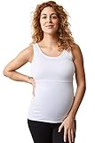BOOB Classic Maternity Tank Top Nursing Sleeveless Top Undershirt for Pregnancy and Breastfeeding - Organic Cotton White