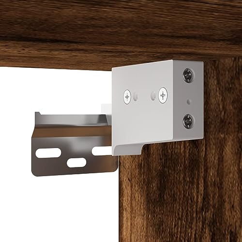 vidaXL Wohnwand 7-TLG., Schrankwand mit viel Stauraum, Anbauwand mit LED-Beleuchtung, Wandmontage Fernsehschrank Wohnzimmer Set, Räuchereiche Holzwerkstoff – Bild 8