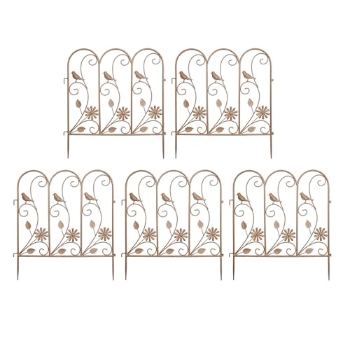 Clôture de jardin en métal pour stopper les animaux dans les parterres de fleurs marron