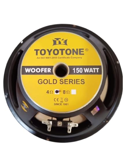 Image of 10 inch Woofer | 150W Power | 4-Ohm | Copper Color Water Proof Coated Paper Cone with Rubber Surround | Copper Coil | 120mm Magnet for Cars, Home Theatre, Bass Audio Systems & DIY Projects