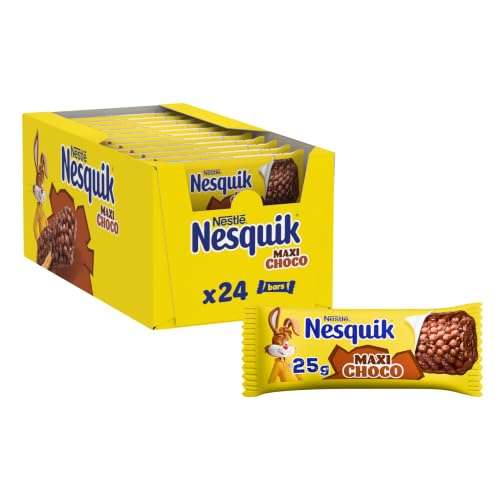 NESQUIK Maxi Choco Barrette Cereali Integrali al Cioccolato 24 Barrette 25g