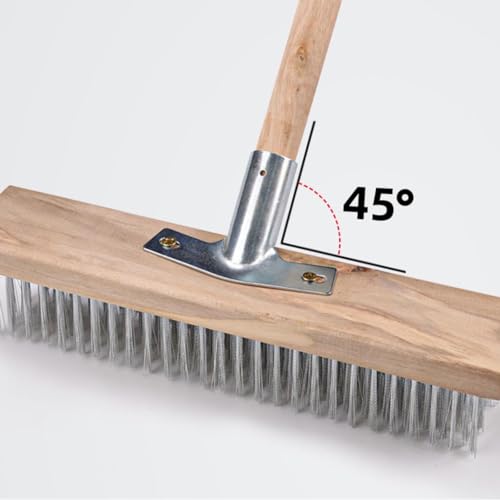 Escova de limpeza do convés, Cerdas de aço inoxidável 50 cm de comprimento Limpeza forte Escova para