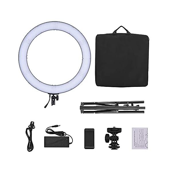 ROM XL 19 Zoll 720 LED Ringlicht mit Ständer 2 m Telefonhalter 3200K-5600K Zweifarbiges dimmbares Streaming-Licht CRI90… – Bild 3