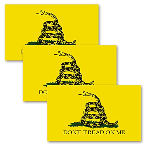 Anley 5 X 3 Dont Tread on Me Decal 3Pcs - Car and Truck Reflective Bumper Stickers - 3 Pack Set