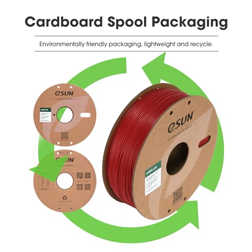 Image of eSUN High Speed ABS+ Filament 1.75mm, Excellent Layer Adhesion 3D Printer Filament Speedy ABS Plus for Fast Printing, 1KG Spool (2.2 LBS) 3D Printing Filament for 3D Printers, Fire Engine Red