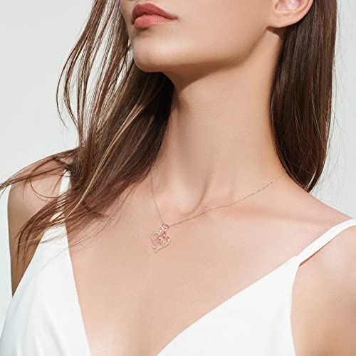 Desimtion Gifts for Mom, Heart Rose Necklaces for Mom, Birthday Jewelry Gifts for Women Her Girlfriend Wife2