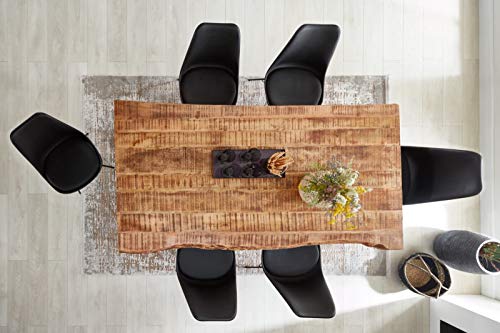 SAM Esstisch 220 x 100 cm Norina by Wolf Möbel, Mangoholz massiv, lackiert & naturfarben, Baumkantentisch mit U… – Bild 6