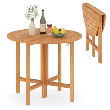 wood folding patio table