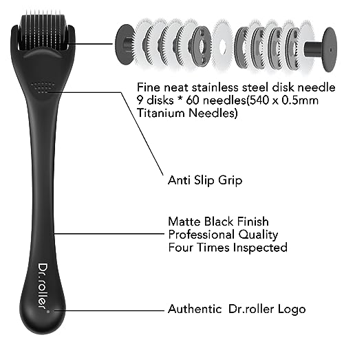 Drroller-Derma-Roller-Hair-Growth-Men-and-Women-Beard-Roller-Microneedling-Roller-for-Growth-540-05mm-Titanium-Micro-Needles-Beard-Growth-Roller-Derma-Roller-for-Stimulate-Beard-and-Hair-Growth