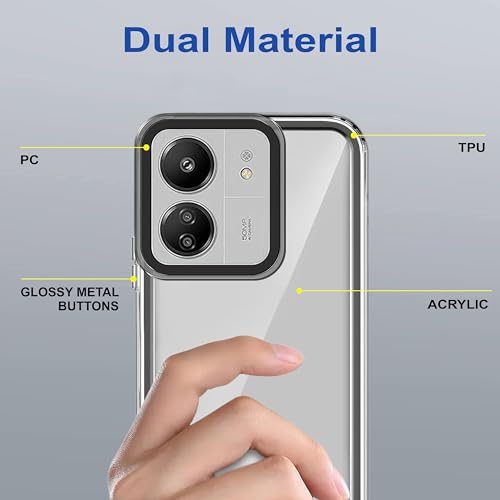 Image of amazon basics Back Case Cover for Mi Redmi 13C 4G (TPU + PC Black)