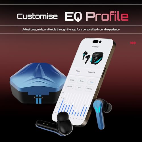 Image of Fire-Boltt Aero Shadow TWS Earbuds Custom EQ, RGB Lights, Wireless Bluetooth 5.4, Music & App Support, 50H Playtime, Fast Charging Case, 50ms Low Latency for Gaming, Touch Controls - Cobalt Blue