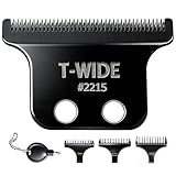 1 Pack 2215 Replacement T Wide Blades for Wahl 5 Star Detailer Li Trimmer 8081 and 8171 - Adjustable Stainless-steel Zero-Gap Trimmer Blade (Black-1)