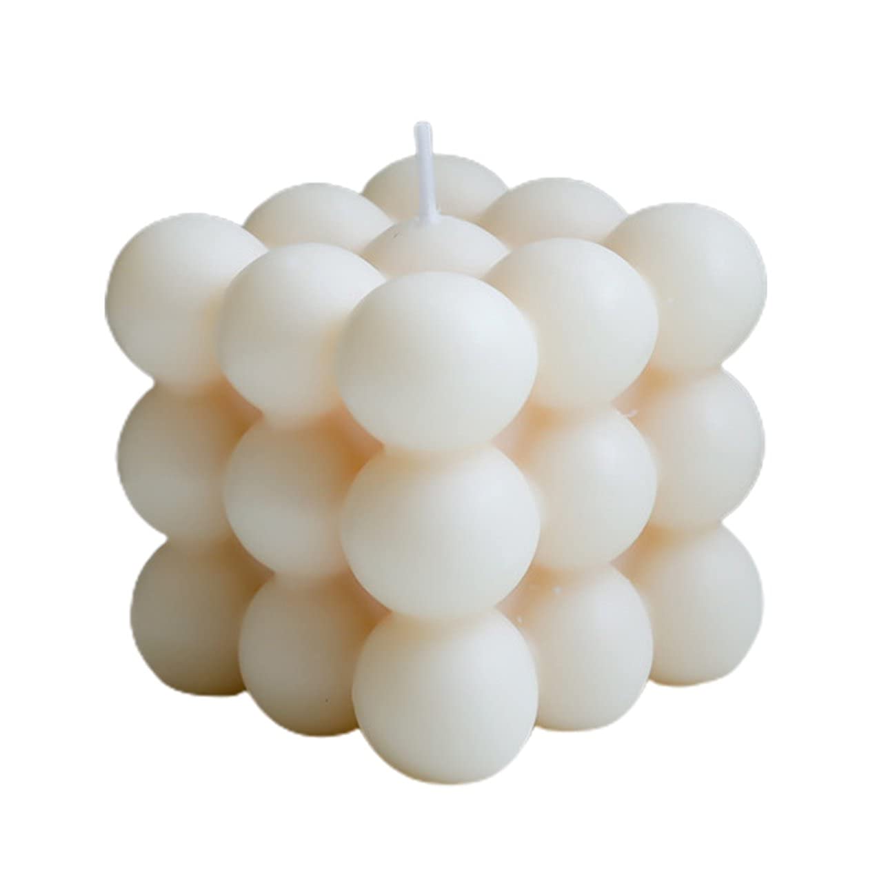 Creative Bubble Cube Candle Soy Wax Home Decor Candle Scented Candle Sculptural Handmade Cube Scented Candle - White 6x6Cm