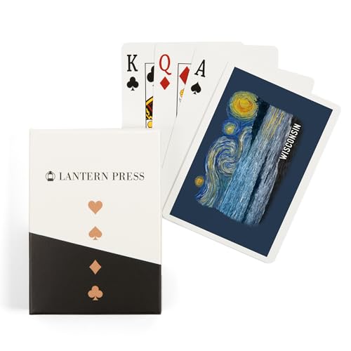 Lantern Press Wisconsin Starry Night 52 Cartas Poker