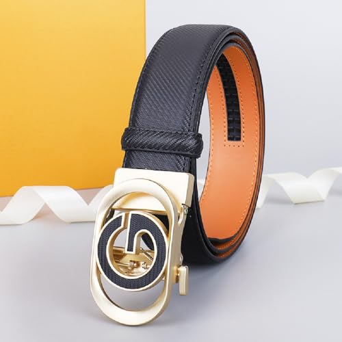 Designer Genuine Leather Men’s Ratchet Belt 1.3" Automatic G Buckle Classic Jeans Reversible Gift2