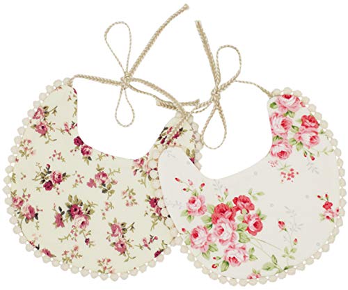 Image of GZMM Baby Bib For Girls,Reversible Waterproof Handmade Natural Cotton Baby Drool Bib 0-12 months 2 Pack