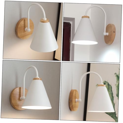 Lámpara de pared para falta de luz, aplique de madera y hierro fácil de instalar 3