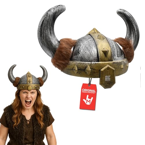 Nicky Bigs Novelties Viking Helmet Viking Hat Medieval Helmet Vikings Hat Barbarian Costume Accessories For Men With Horns