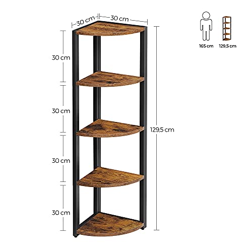 VASAGLE hoekplank met 5 planken, boekenkast, opbergplank, multifunctioneel, voor woonkamer, slaapkamer, kantoor… - Image 8