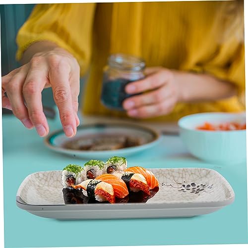 Set de 2 platos japoneses rectangulares para sushi miniatura 6