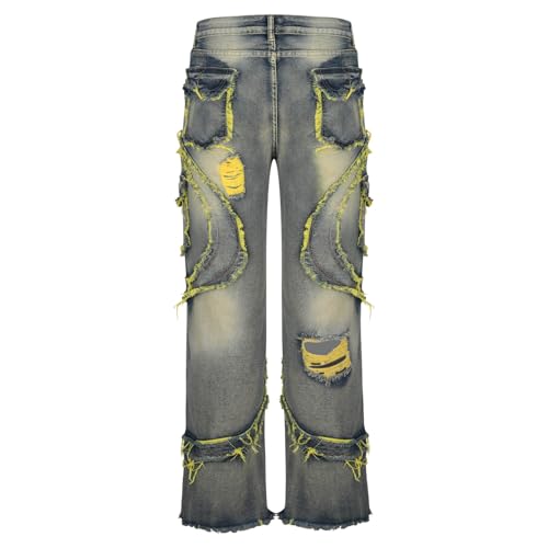 Man Pants Jeans for Man Denim Workout Athletic Fringe Western Ripped Summer Fall Pants 20253