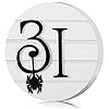 Halloween Round Wooden Sign Figure 31 Table Sign Shiplap Halloween Freestanding Block Sign Tabletop Halloween Front Door Decor for Home Outdoor Indoor Party Decoration (Black)
