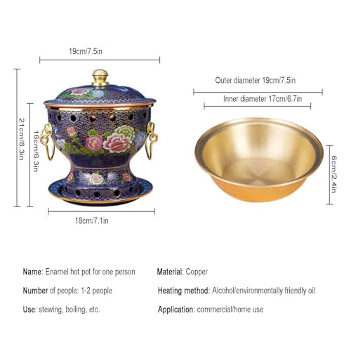 Olla Hot Pot pequeña de cobre tradicional para postres miniatura 2