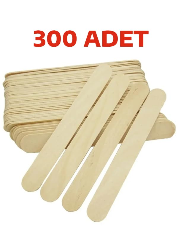 Nistabolje 300 Adet Abeslang Geniş Dil Çubuğu Ahşap Büyük Dondurma Dil Basma Ağda Çubuğu