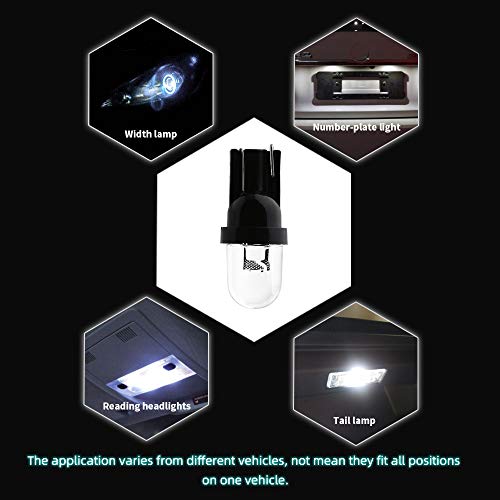 Grandview 20Pcs W5W 194 168 175 2825 T10 Wedge Colorful Rgb 8000K Side Marker Door Courtesy Interior Map Dome Lights Instrument Cluster Gauge Dashboard Signal Lights 12V #TOP5