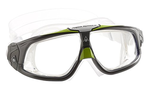 Aqua Sphere Clear Lens Seal Mask, Silver/Lime